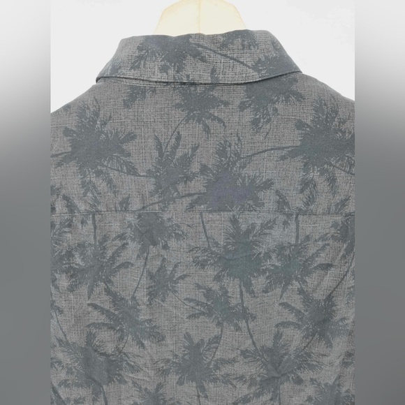 Nat Nast Silk Gray Tropical Short Sleeve Men's Button Down Shirt size Medium - Picture 5 of 10